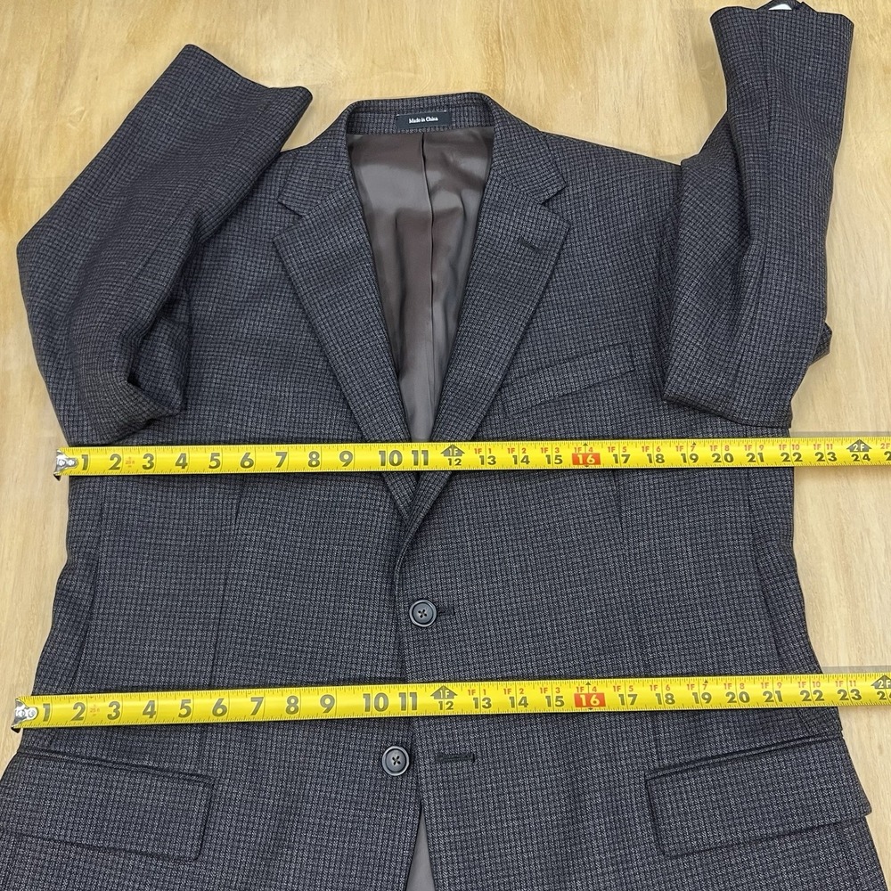 Pronto Uomo Blazer Sport Coat Men 40S Short Executive Fit Wool Brown Check - Picture 8 of 12